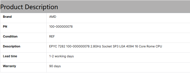 AMD Server processor CPU 7702P 64-Core Rom 2.0GHz SP3