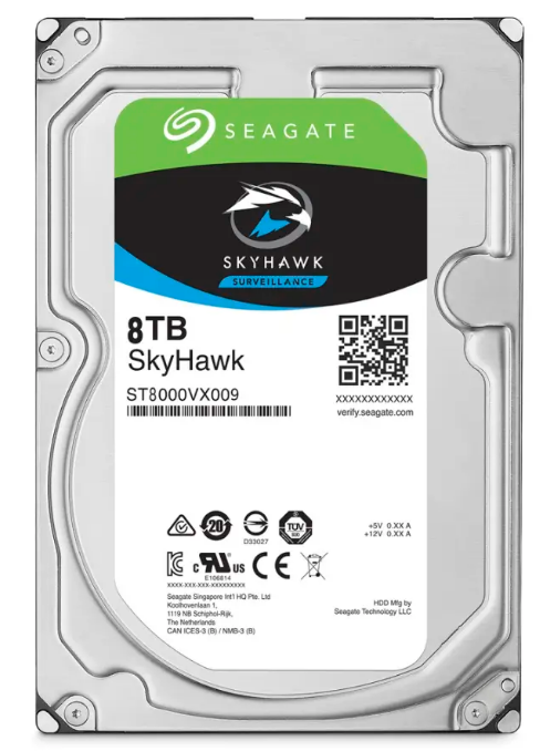 Seagate ST8000VX009 Skyhawk 8TB harddisk - 3,5 intern - SATA (SATA/600) - Videoovervågningssystem