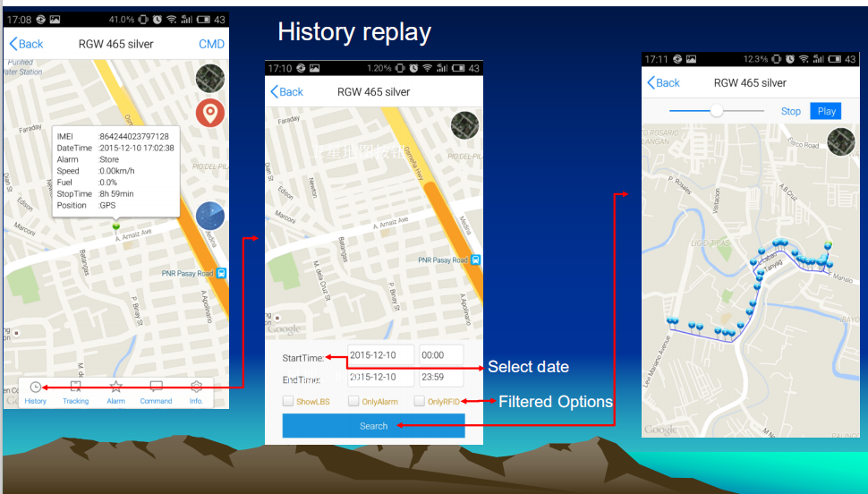 GPS-sporingssoftwareplatform android / ios / iphone app